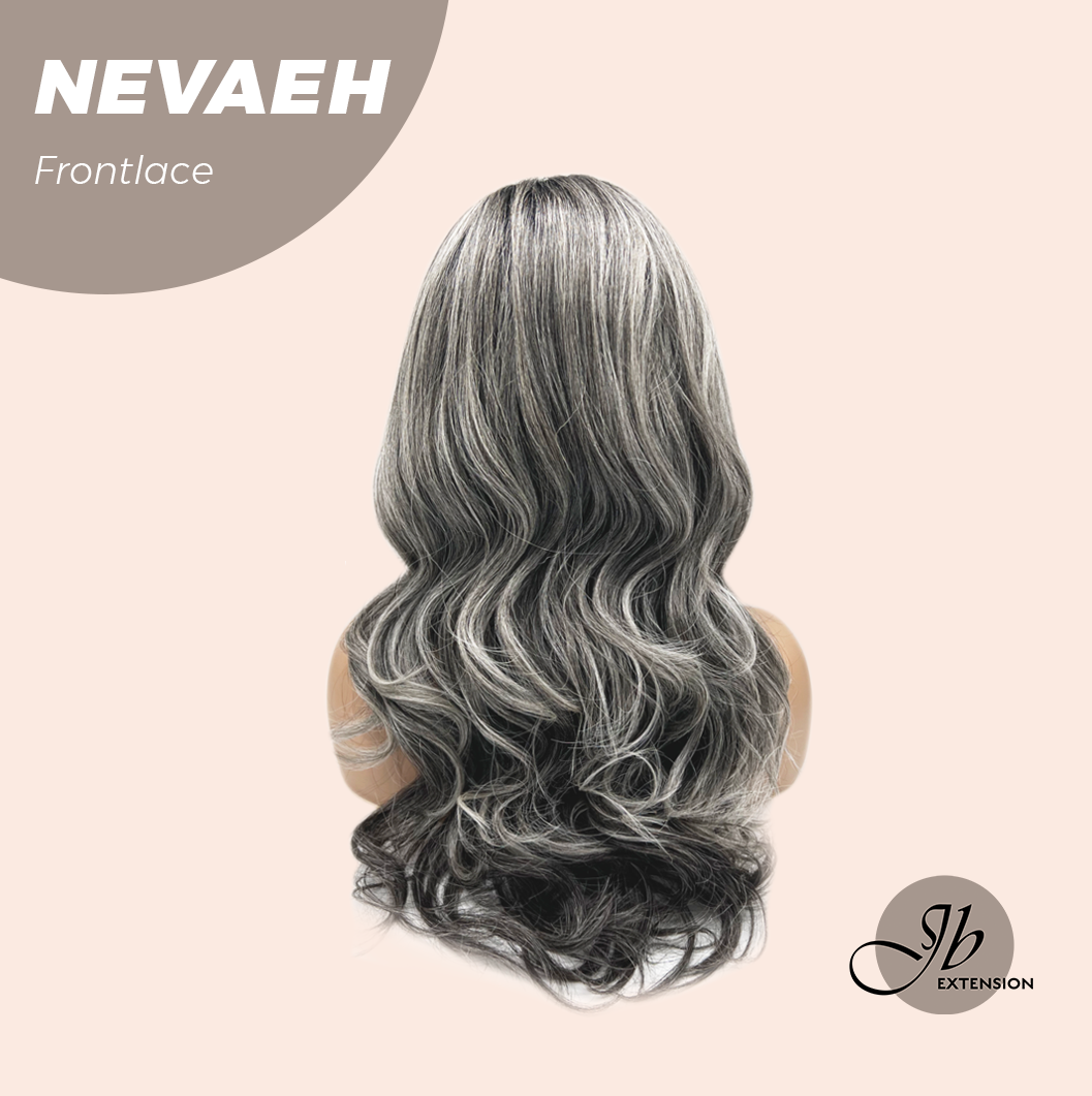 [FINAL SALE] JBEXTENSION 20 Inches Salt and Pepper Curly Pre-Cut Frontlace Glueless Black Sapphire Wig NEVAEH【BENDY EAR TABS】