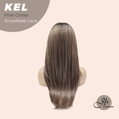 JBEXTENSION 22 Inches Pine Cones Pre-Cut Snowflake Lace Frontlace Glueless Wig KEL PINE CONES【PERMATEASE】【BENDY EAR TABS】- S/M