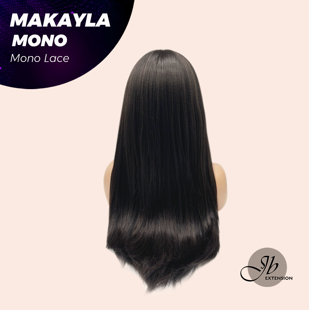 [FINAL SALE] JBEXTENSION MAKAYLA MONO Monofilament Handmade Wig 6X5 Full Monofilament Hand Tied Top Wig 23 Inches Long Black Straight Mono Lace Handmade Futura Fiber Glueless Black Sapphire Wig MAKAYLA MONO【BENDY EAR TABS】