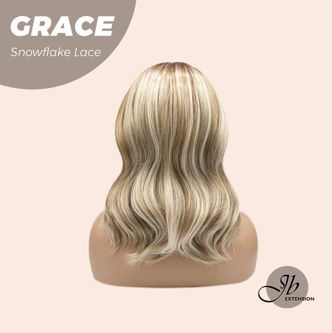 [FINAL SALE] JBEXTENSION 15 Inches Mix Blonde Wave Pre-Cut Arc Snowflake Lace Frontlace Glueless Wig GRACE【BENDY EAR TABS】
