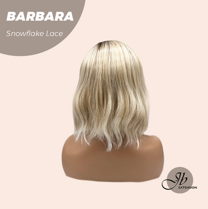 JBEXTENSION 12 Inches Blonde Curly Pre-Cut Side Part Snowflake Lace Frontlace Glueless Wig BARBARA【BENDY EAR TABS】