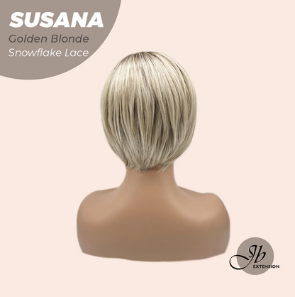 [PRE-ORDER] JBEXTENSION 9 Inches Golden Blonde Pre-Cut Side Part Snowflake Lace Frontlace Glueless Wig SUSANA GOLDEN BLONDE【BENDY EAR TABS】