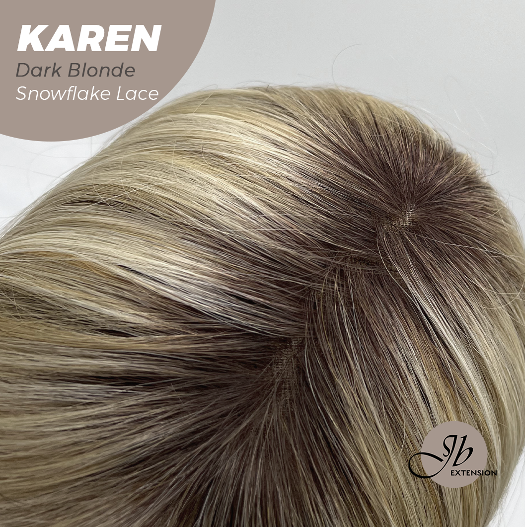 [PRE-ORDER] JBEXTENSION 18 Inches Dark Blonde Pre-Cut Arc Snowflake Lace Frontlace Glueless Wig KAREN DARK BLONDE【BENDY EAR TABS】