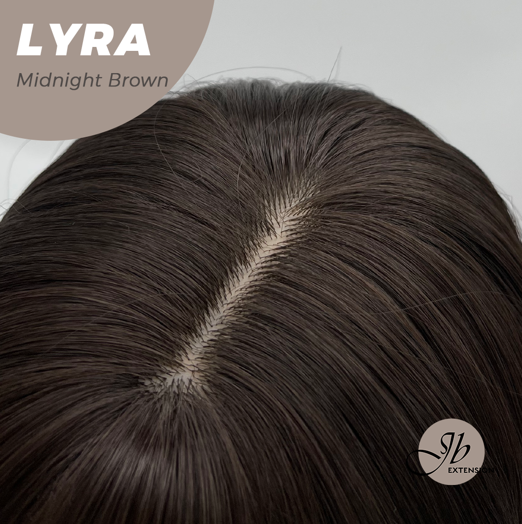 JBEXTENSION 18 Inches Midnight Brown(Black/Brown) Wig with Bangs LYRA MIDNIGHT BROWN