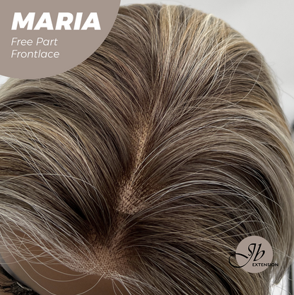 JBEXTENSION 20 Inches Silver Sand Blonde Curly 13X6 Lace Free Part Frontlace Glueless Wig MARIA