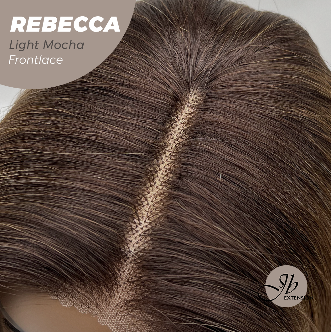 JBEXTENSION 20 Inches Long Light Mocha Women Pre-Cut Frontlace Glueless Wig REBECCA LIGHT MOCHA