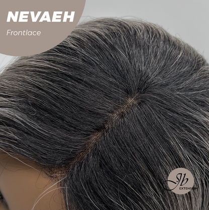 [FINAL SALE] JBEXTENSION 20 Inches Salt and Pepper Curly Pre-Cut Frontlace Glueless Black Sapphire Wig NEVAEH【BENDY EAR TABS】