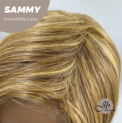 [FINAL SALE] JBEXTENSION 15 Inches Honey Blonde Pre-Cut Snowflake Lace Frontlace Glueless Wig SAMMY【PERMATEASE】【BENDY EAR TABS】- S/M