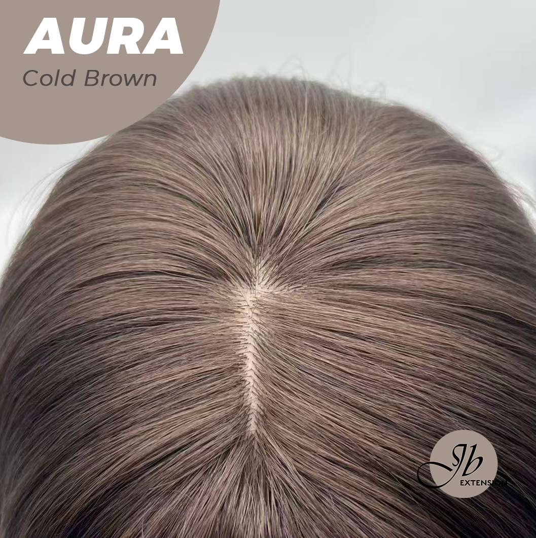 JBEXTENSION 26 Inches Long Cold Brown Wig with Bangs AURA COLD BROWN