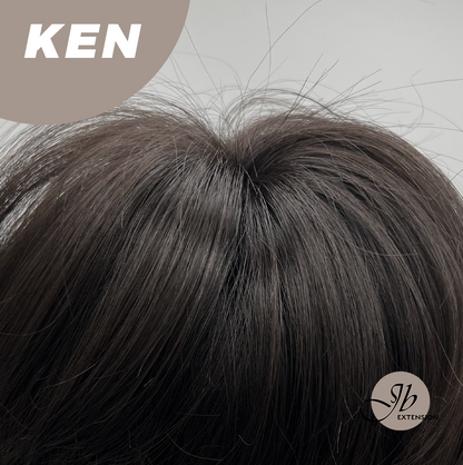 JBEXTENSION Short Hair 30% Real Human Hair Midnight Brown( Black/Brown) Unisex Wig Man Wig KEN
