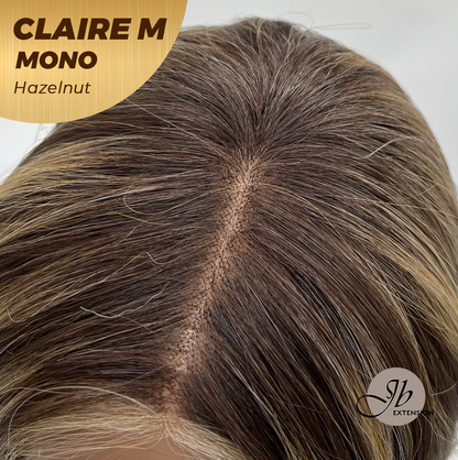 JBEXTENSION CLAIRE MONO Partial Monofilament Wig 22 Inches Hazelnut Curly Partial Mono Lace Glueless Wig CLAIRE MONO HAZELNUT【BENDY EAR TABS】
