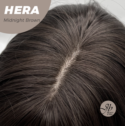 JBEXTENSION 28 Inches Long Wave Midnight Brown(Black/Brown) Wig with Bangs HERA MIDNIGHT BROWN