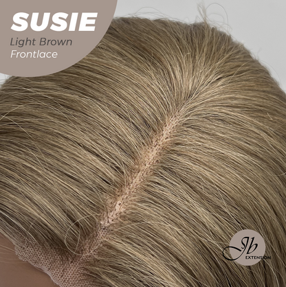 [FINAL SALE] JBEXTENSION 16 Inches Light Brown Women Pre-Cut Frontlace Glueless Wig SUSIE LIGHT BROWN