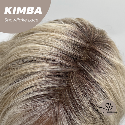 JBEXTENSION 12 Inches Mix Blonde Pre-Cut Arc Snowflake Lace Frontlace Glueless Wig KIMBA【BENDY EAR TABS】