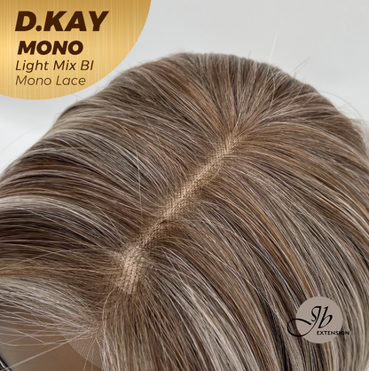 JBEXTENSION D.KAY MONO Partial Monofilament Wig 18 Inches Light Mix Blonde Partial Mono Lace Glueless Women Fashion Wig D.KAY MONO LIGHT MIX BLONDE【BENDY EAR TABS】