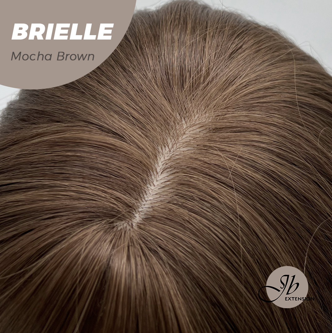JBEXTENSION 12 Inches Bob Mocha Brown Wavy Wig with Bangs BRIELLE MOCHA BROWN