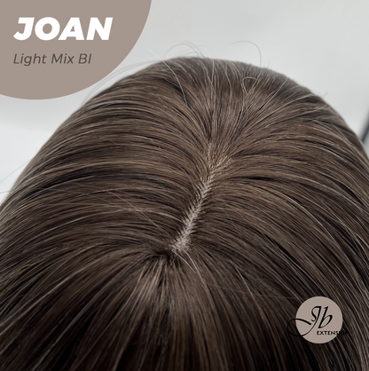 JBEXTENSION 10 Inches Bob Cut Light Mix Blonde Wig with Bangs JOAN LIGHT MIX BLONDE