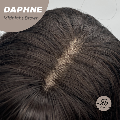 JBEXTENSION 29 Inches Long Body Wave Midnight Brown(Black/Brown) Wig With Bangs DAPHNE MIDNIGHT BROWN