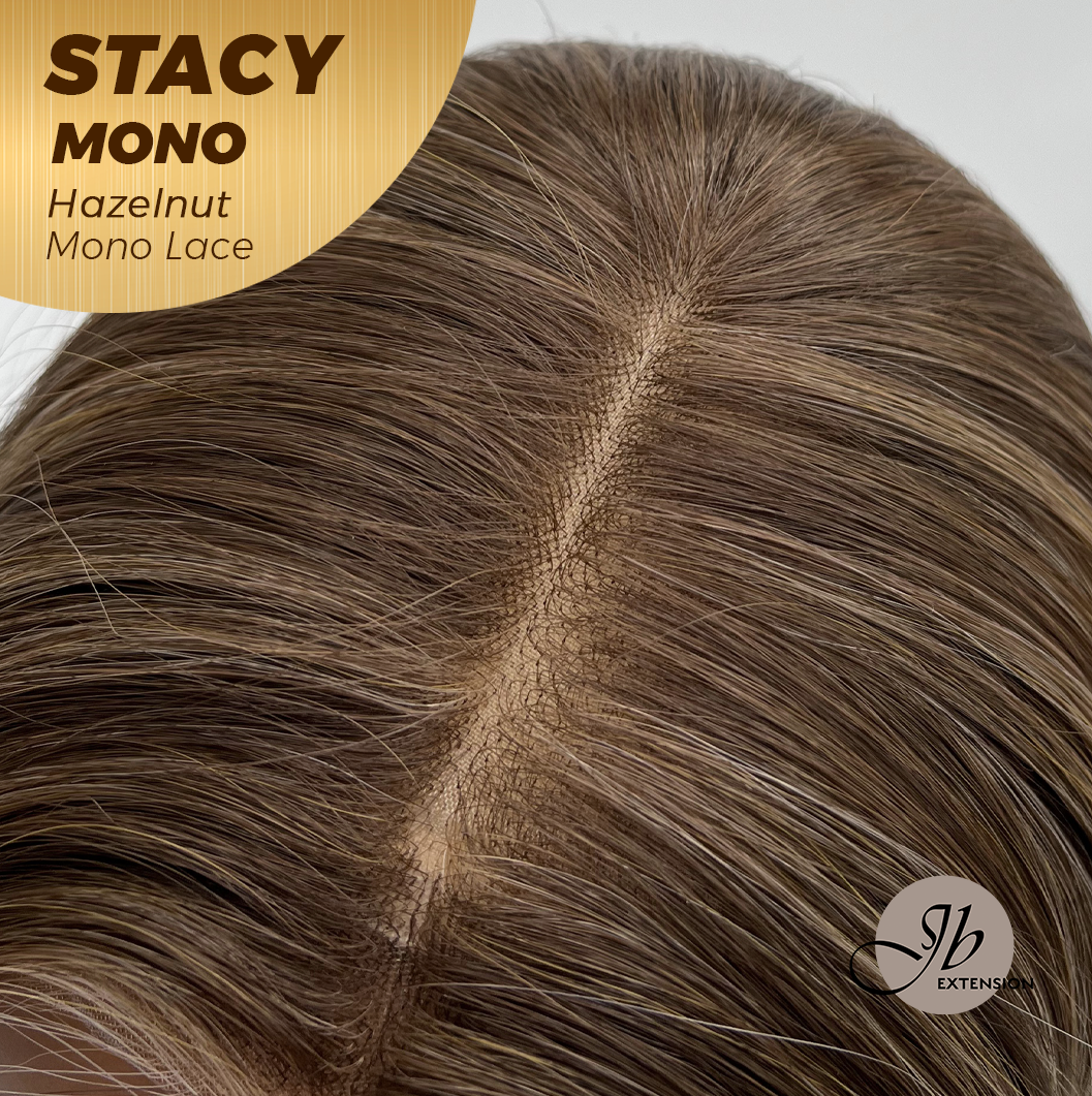 [PRE-ORDER] JBEXTENSION STACY MONO Monofilament Handmade Wig 6X5 Full Monofilament Hand Tied Top Wig 18 Inches Hazelnut Mono Lace Wig with Anti-slip Silicone Strips Glueless Wig STACY MONO - HAZELNUT【BENDY EAR TABS】