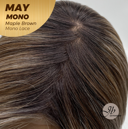 [PRE-ORDER] JBEXTENSION MAY MONO Monofilament Handmade Wig 6X5 Full Monofilament Hand Tied Top Wig 14 Inches Maple Brown Mono Lace Wig with Anti-slip Silicone Strips Glueless Wig MAY MONO - MAPLE BROWN【BENDY EAR TABS】