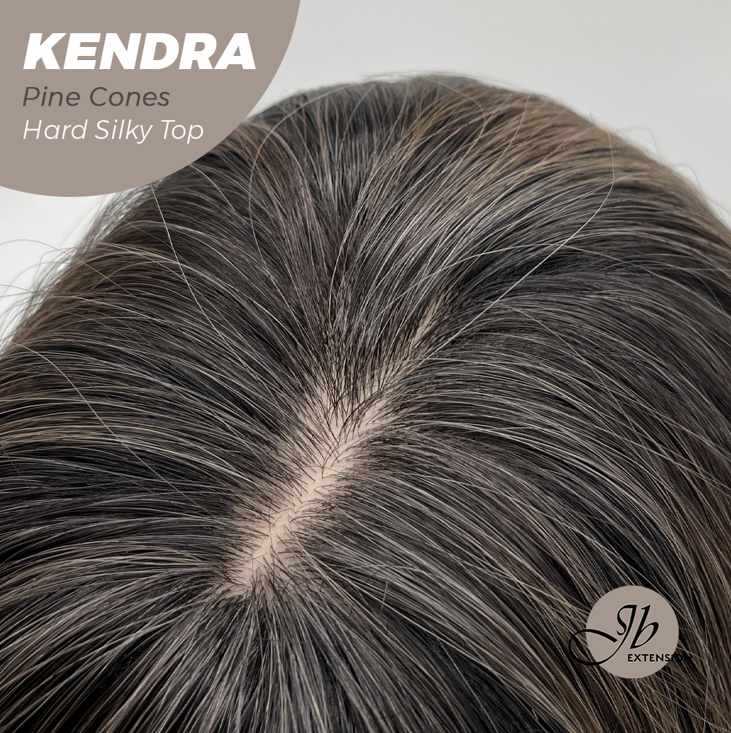 JBEXTENSION 26 Inches Scalpiana Long Curly Pine Cones 3.5X4 Hard Silky Top Natural Scalp Effect Wig with Bangs KENDRA PINE CONES