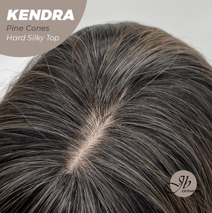 JBEXTENSION 26 Inches Scalpiana Long Curly Pine Cones 3.5X4 Hard Silky Top Natural Scalp Effect Wig with Bangs KENDRA PINE CONES