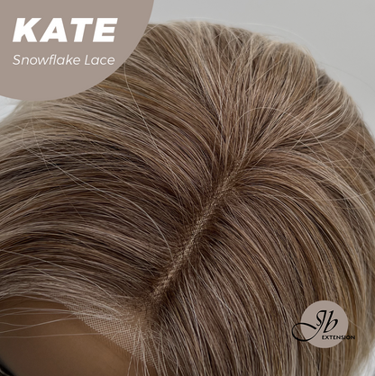 JBEXTENSION 24 Inches Butter Milk Pre-Cut Arc Snowflake Lace Frontlace Glueless Wig KATE【BENDY EAR TABS】
