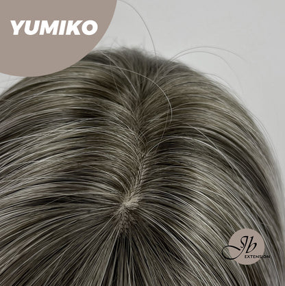 JBEXTENSION 12 Inches Bob Cut Grey Wig With Bangs YUMIKO