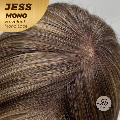[PRE-ORDER] JBEXTENSION JESS MONO Monofilament Handmade Wig 6X5 Full Monofilament Hand Tied Top Wig 10 Inches Hazelnut Mono Lace Wig With Anti-slip Silicone Strips Glueless Wig JESS MONO HAZELNUT【BENDY EAR TABS】
