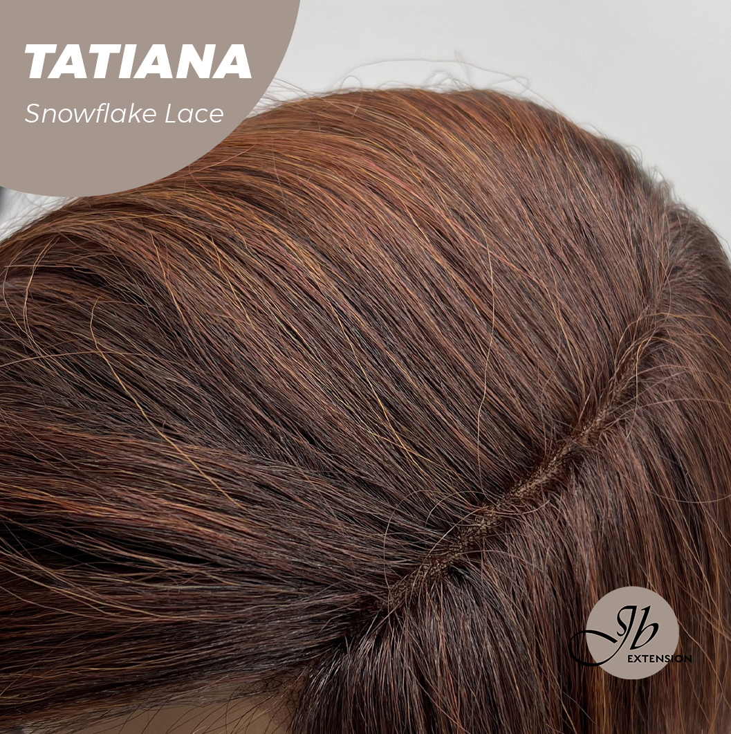 JBEXTENSION 10 Inches Copper Curly Pre-Cut Side Part Snowflake Lace Frontlace Black Sapphire Glueless Wig TATIANA - BLACK SAPPHIRE【BENDY EAR TABS】