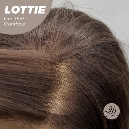 JBEXTENSION 28 Inches Mix Brown Long Wave Fiber X, Tangle Less Pre-Cut Free Part Frontlace Glueless Wig LOTTIE【FIBER X】