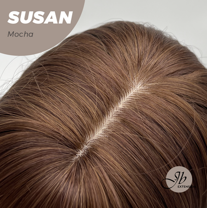 JBEXTENSION 14 Inches Short Bob Cut Mocha Wig with Bangs SUSAN MOCHA