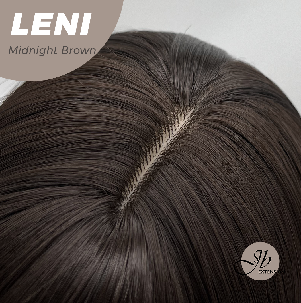 JBEXTENSION 22 Inches Midnight Brown(Black/Brown) Fashion Wig with Bangs LENI MIDNIGHT BROWN