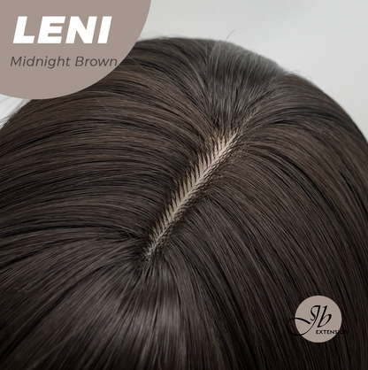 JBEXTENSION 22 Inches Midnight Brown(Black/Brown) Fashion Wig with Bangs LENI MIDNIGHT BROWN