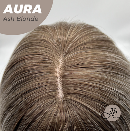 JBEXTENSION 26 Inches Long Ash Blonde Wig with Bangs AURA ASH BLONDE