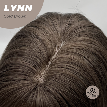 JBEXTENSION 28 Inches Long Straight Cold Brown Wig with Bangs LYNN COLD BROWN