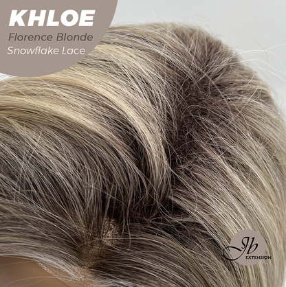 JBEXTENSION 12 Inches Bob Cut Florence Blonde Pre-Cut Snowflake Lace Frontlace Glueless Wig KHLOE FLORENCE BLONDE【PERMATEASE】【BENDY EAR TABS】- M/L