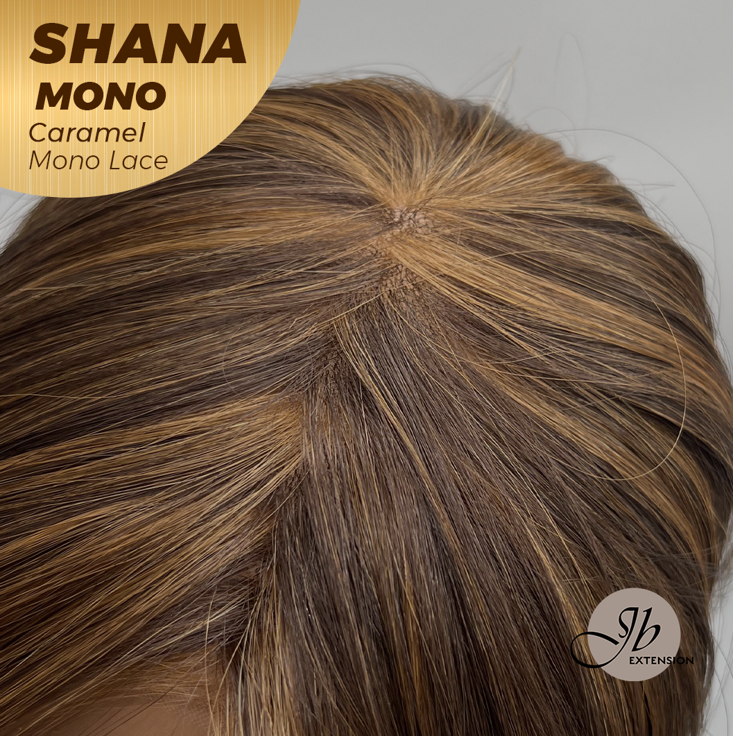 [FINAL SALE] JBEXTENSION SHANA MONO Monofilament Handmade Wig 6X5 Full Monofilament Hand Tied Top Wig 10 Inches Caramel Mono Lace Handmade Futura Fiber Wig With Anti-slip Silicone Strips Glueless Wig SHANA MONO CARAMEL【BENDY EAR TABS】