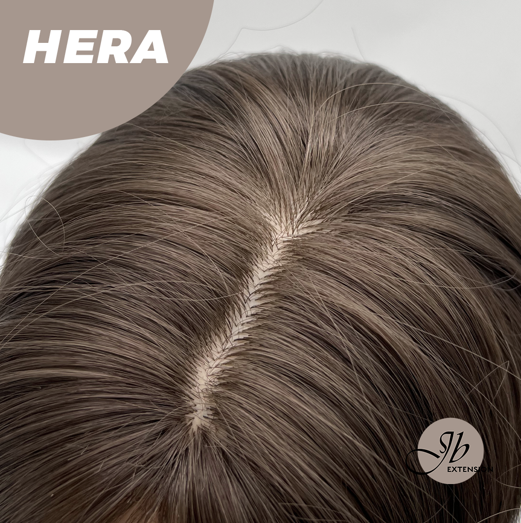 JBEXTENSION 28 Inches Long Wave Cold Brown Wig with Bangs HERA