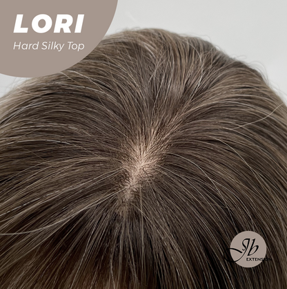JBEXTENSION 20 Inches Scalpiana Wave Mix Blonde with Dark Root 3.5X4 Hard Silky Top Natural Scalp Effect Wig LORI