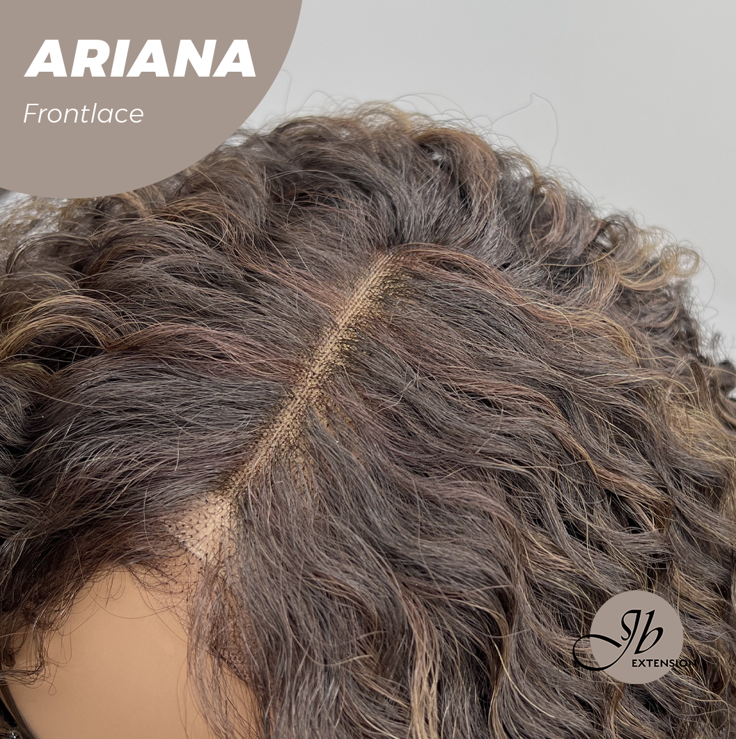 [FINAL SALE] JBEXTENSION 16 Inches Deep Curly Dark Brown Pre-Cut Side Part Frontlace Glueless Black Sapphire Wig ARIANA【BENDY EAR TABS】