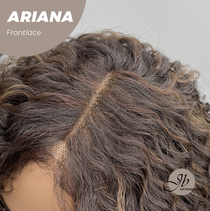 [FINAL SALE] JBEXTENSION 16 Inches Deep Curly Dark Brown Pre-Cut Side Part Frontlace Glueless Black Sapphire Wig ARIANA【BENDY EAR TABS】
