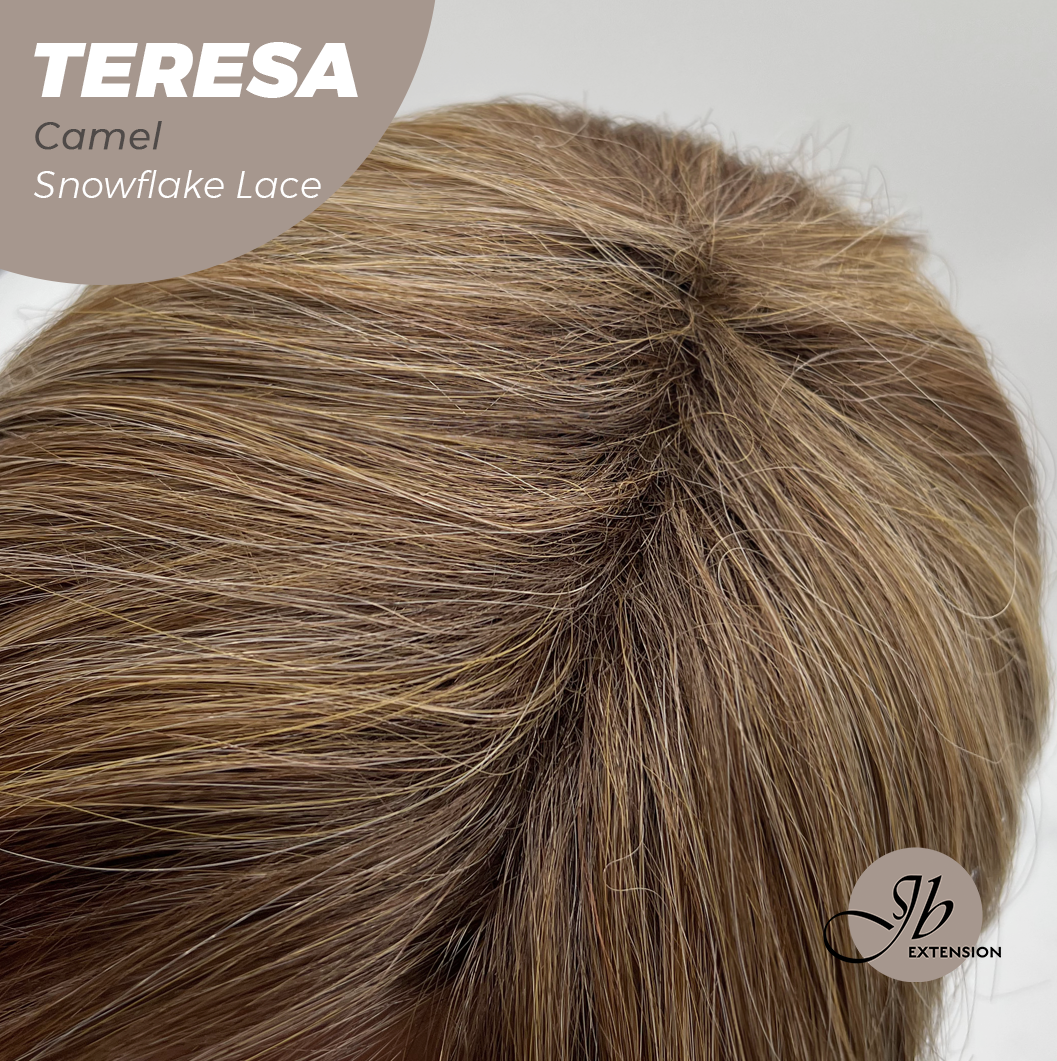 [FINAL SALE] JBEXTENSION 18 Inches Camel Pre-Cut Snowflake Lace Frontlace Glueless Wig TERESA CAMEL【PERMATEASE】【BENDY EAR TABS】- M/L