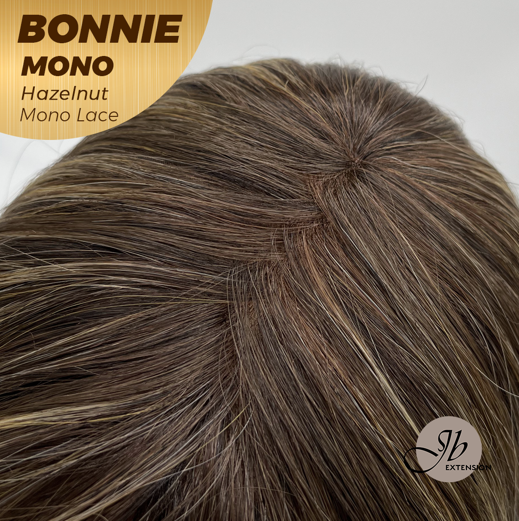 JBEXTENSION BONNIE MONO Full Monofilament Handmade Full Lace Full Hand Tied Wig 12 Inches Hazelnut Mono Lace Handmade Futura Fiber Glueless Wig BONNIE MONO HAZELNUT【BENDY EAR TABS】