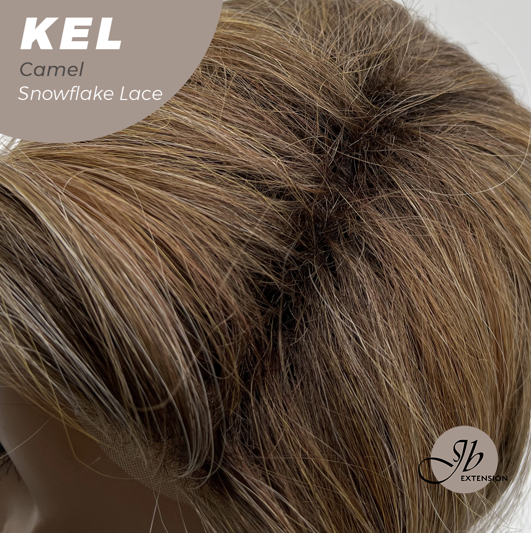 [FINAL SALE] JBEXTENSION 22 Inches Camel Pre-Cut Snowflake Lace Frontlace Glueless Wig KEL CAMEL【PERMATEASE】【BENDY EAR TABS】- M/L