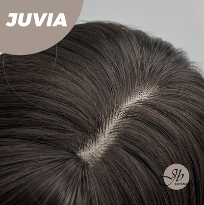 JBEXTENSION 22 Inches Straight Dark Brown with Purple Wig with Bangs JUVIA