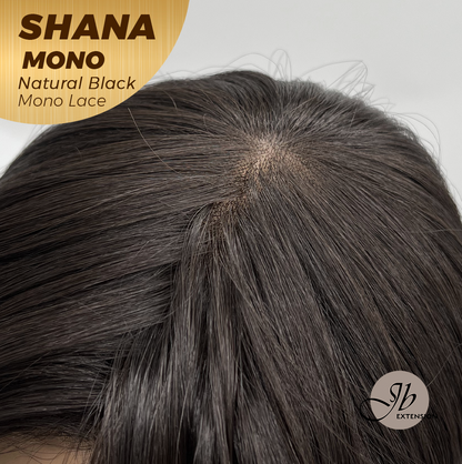 [FINAL SALE] JBEXTENSION SHANA MONO Monofilament Handmade Wig 6X5 Full Monofilament Hand Tied Top Wig 10 Inches Natural Black Mono Lace Handmade Futura Fiber Wig With Anti-slip Silicone Strips Glueless Wig SHANA MONO NATURAL BLACK【BENDY EAR TABS】