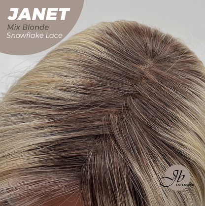 [PRE-ORDER] JBEXTENSION 19 Inches Mix Blonde Pre-Cut Arc Snowflake Lace Frontlace Glueless Wig JANET MIX BLONDE【BENDY EAR TABS】
