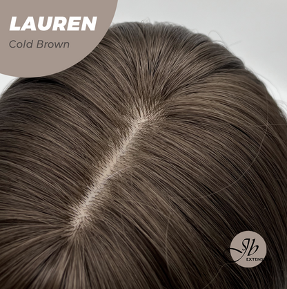 JBEXTENSION 27 Inches Long Cold Brown Wig with Bangs LAUREN COLD BROWN