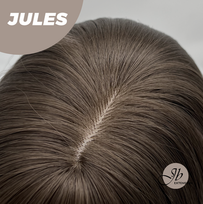 JBEXTENSION 28 Inches Long Straight Brown with Smog Pink Highlight Wig with Bangs JULES